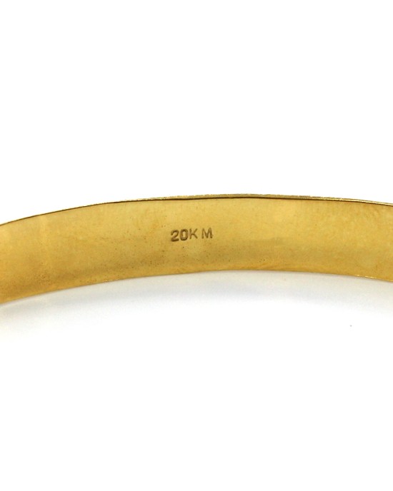 Carved Bangle Bracelet in Gold